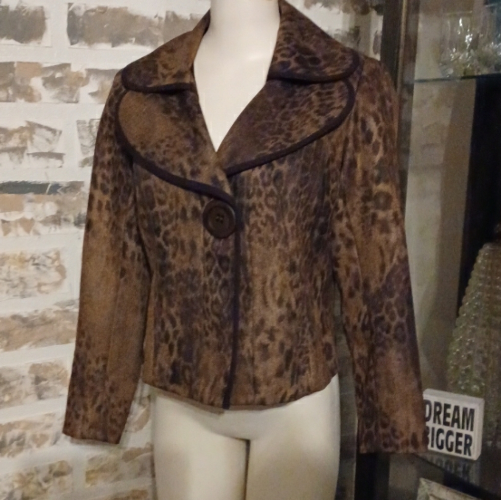 Vex Collection Leopard Print Blazer - image 1